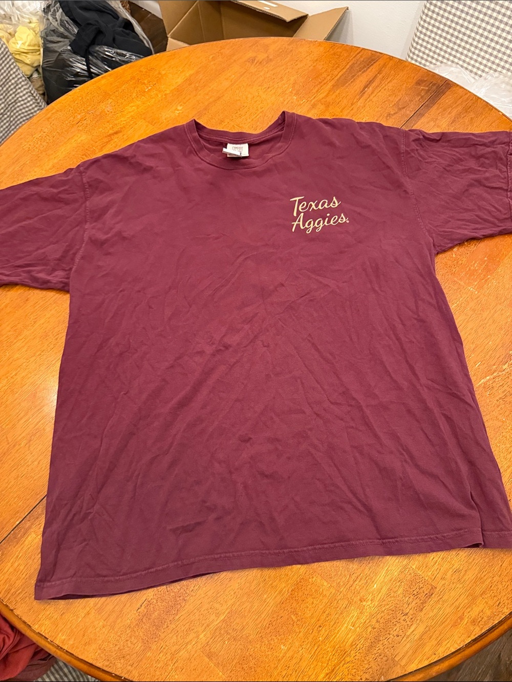 Comfort Colors Texas Aggies Maroon Tee Like Converse logo Gig ‘Em xxl